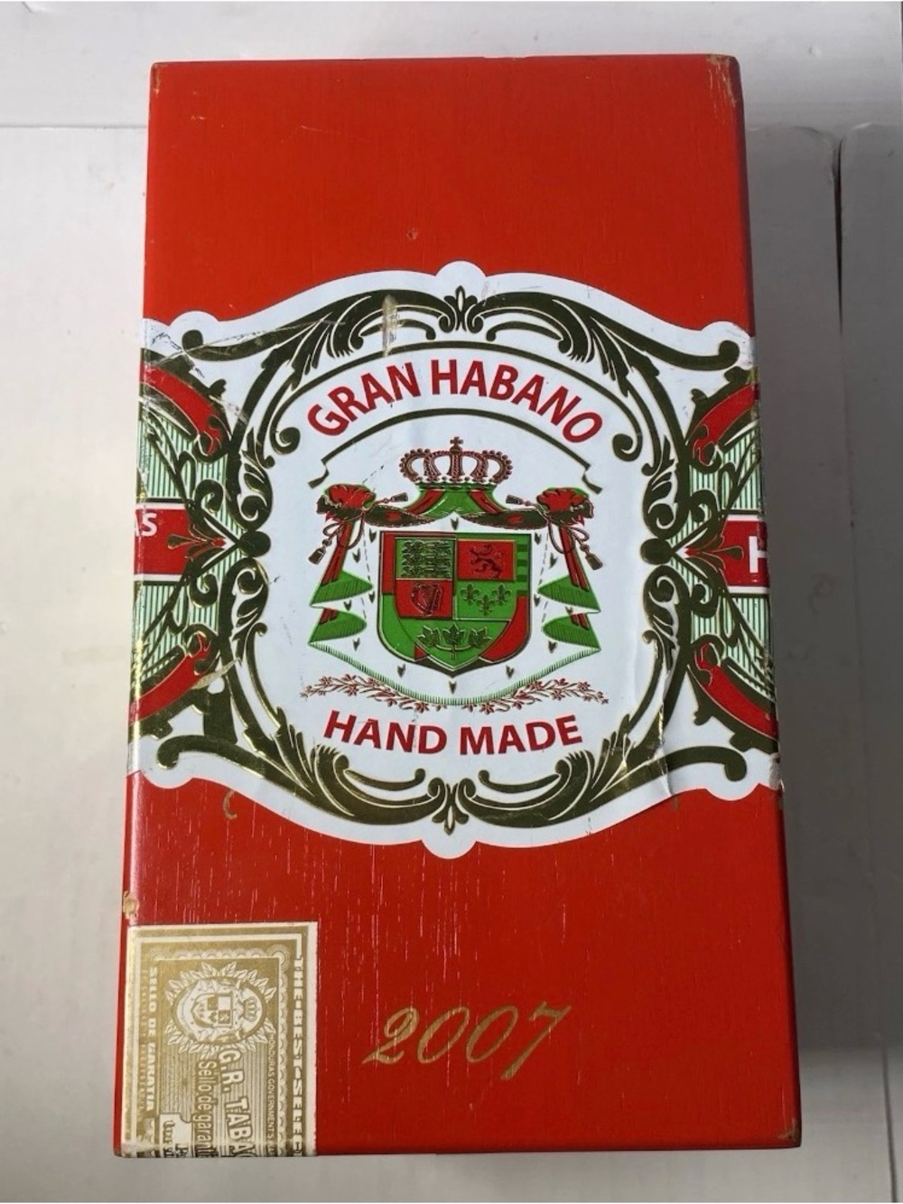 Gran habano Handmade 2007  Empty Hinged Red Cigar Box